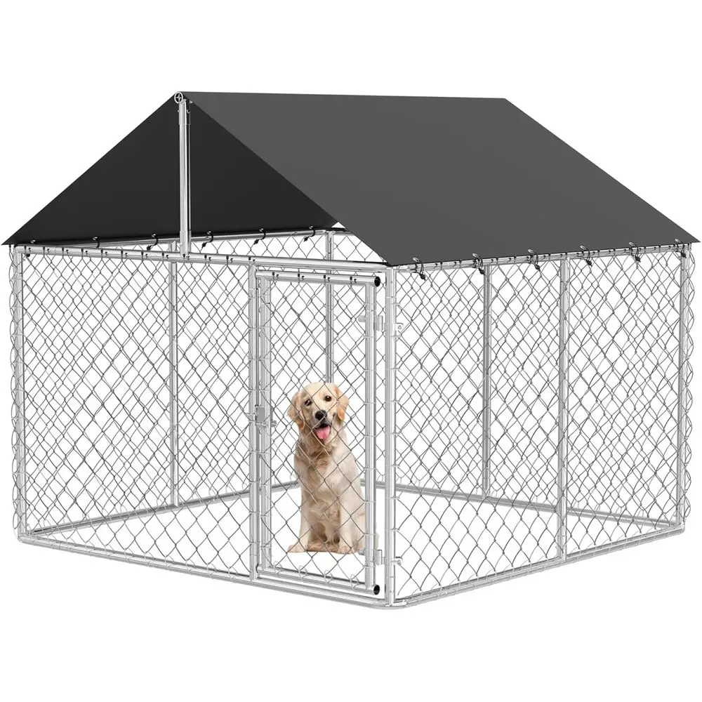 

Sturdy Outdoor Dog Kennel - Large Mesh Cage with Lock for Pets
