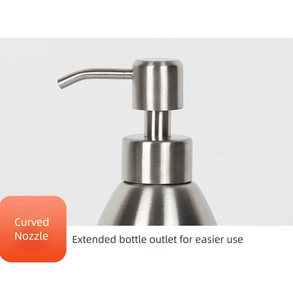 500ml Stainless Steel Soap Dispenser Refillable Press Type Shower Gel Bottles Practical Large Capacity Hand Sanitizer Holder