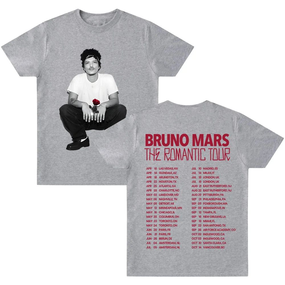 Bruno Mars The Romantic Tour T-shirt High Quality Graphic Cotton