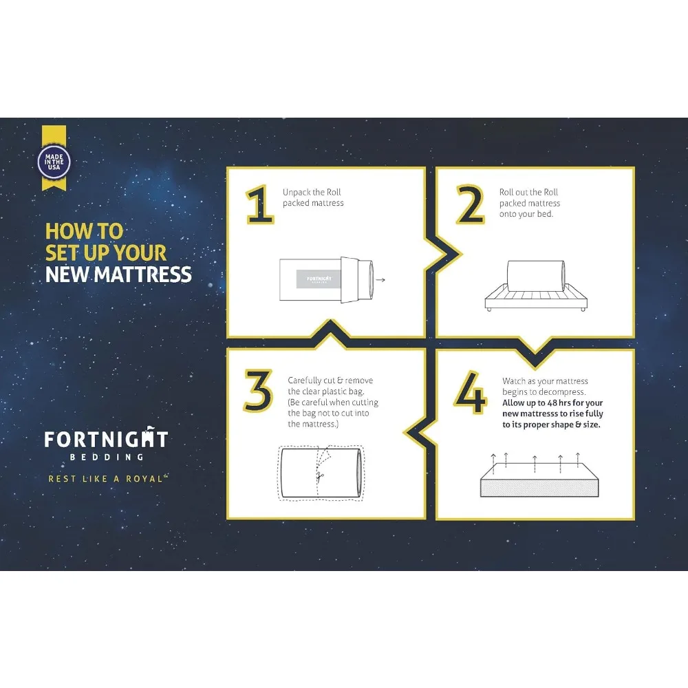 6 مرتبة إسفنجية مع غطاء نايلون أزرق - صناعة أمريكية (36x74x6)