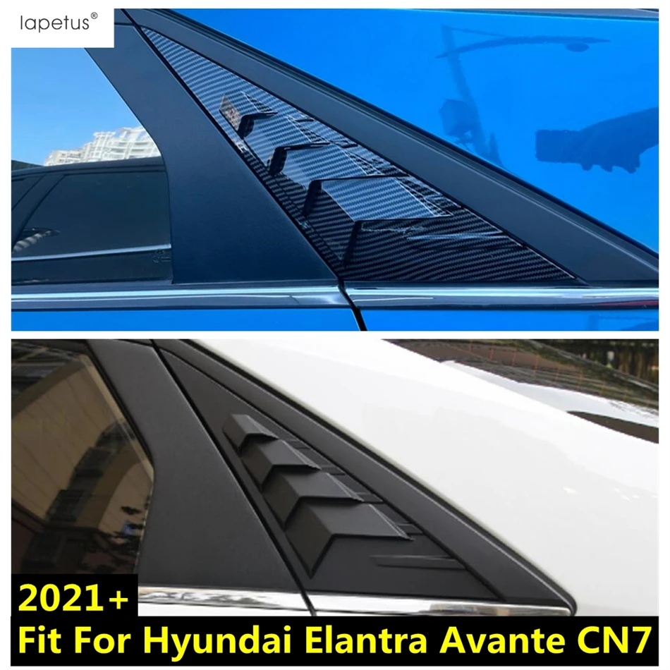 

Side Window Shutter Louver Shade Blinds Air Vent Panel Cover Trim Black Accessoriors For Hyundai Elantra Avante CN7 2021 - 2023