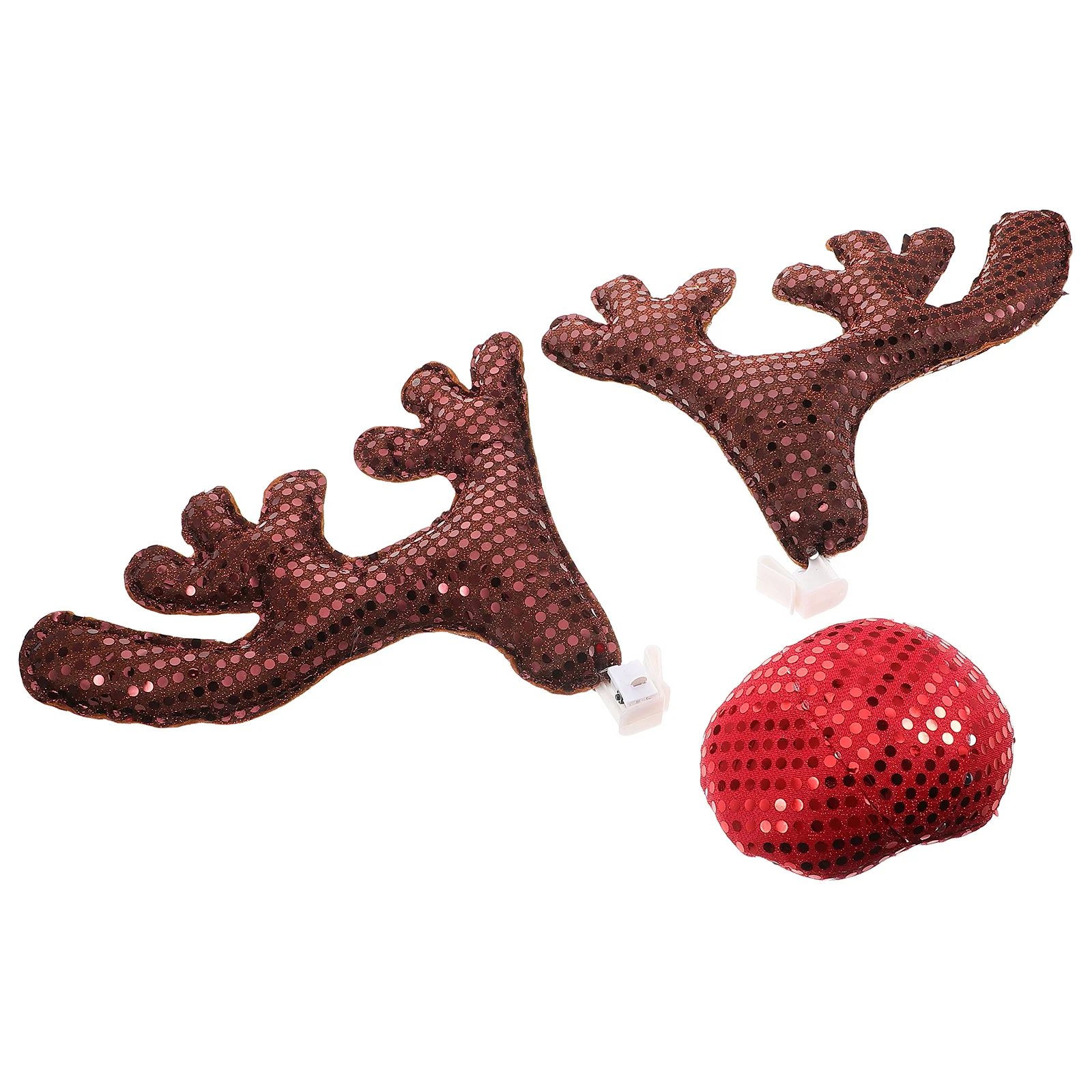 1 Set Car Reindeer Antlers and Nose Kit Luminous Car Exterior Fun Decorations for Christmas Universal for Car Trucks for Festive