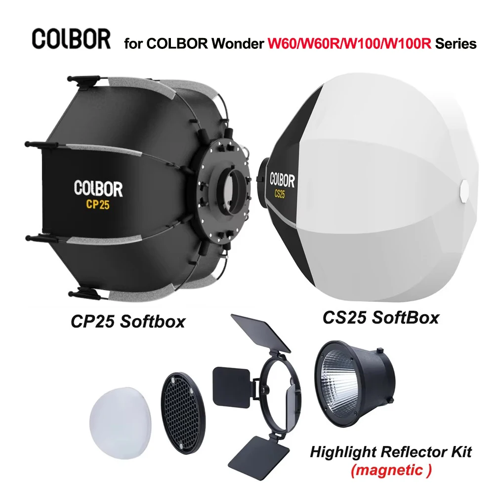 COLBOR AT670/CP25/CS25 Inflatable Softbox Diffuser for COLBOR Wonder W60/W60R/W100/W100R Series / ZHIYUN X60 X100 Video Light