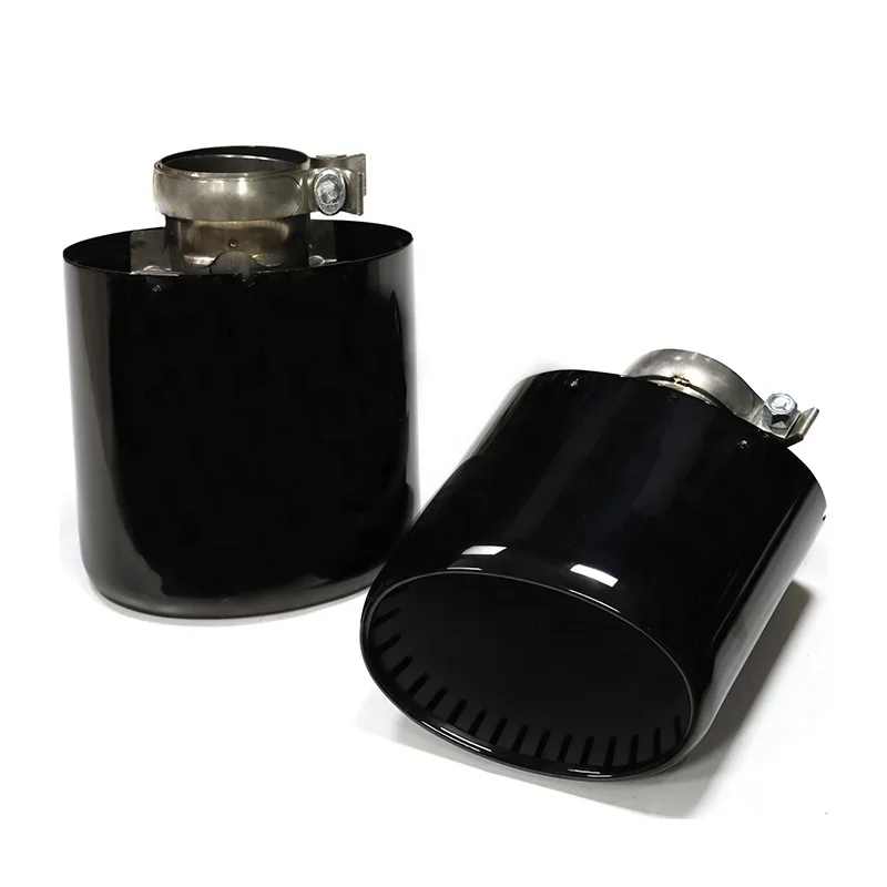 High qualitySYPES 1 Pair Original Oval Stainless Steel Titanium Black Muffler Tip for   Cayenne 21-23 Cayenne Turbo GT Exh