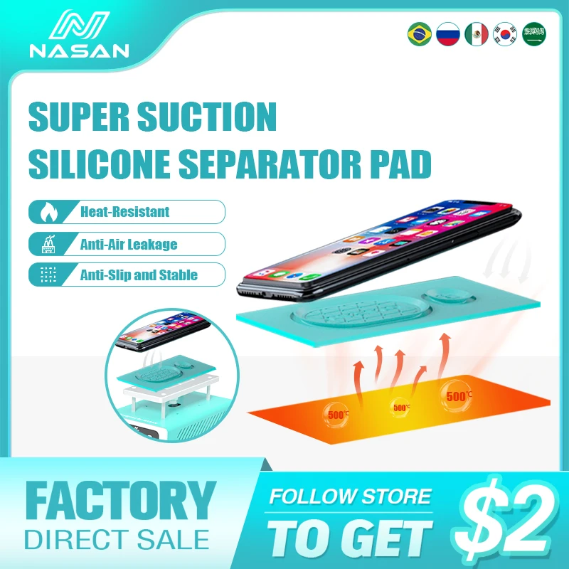 NASAN Super Suction Silicone Separator Pad High Temperature Resistant Mats Non-slip adsorption Mat for 7 inch Separator Machine