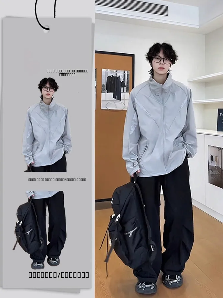 

Американский комплект легкой спортивной одежды для мужчин: тонкие быстросохнущие брюки и футболка для защиты от солнца...