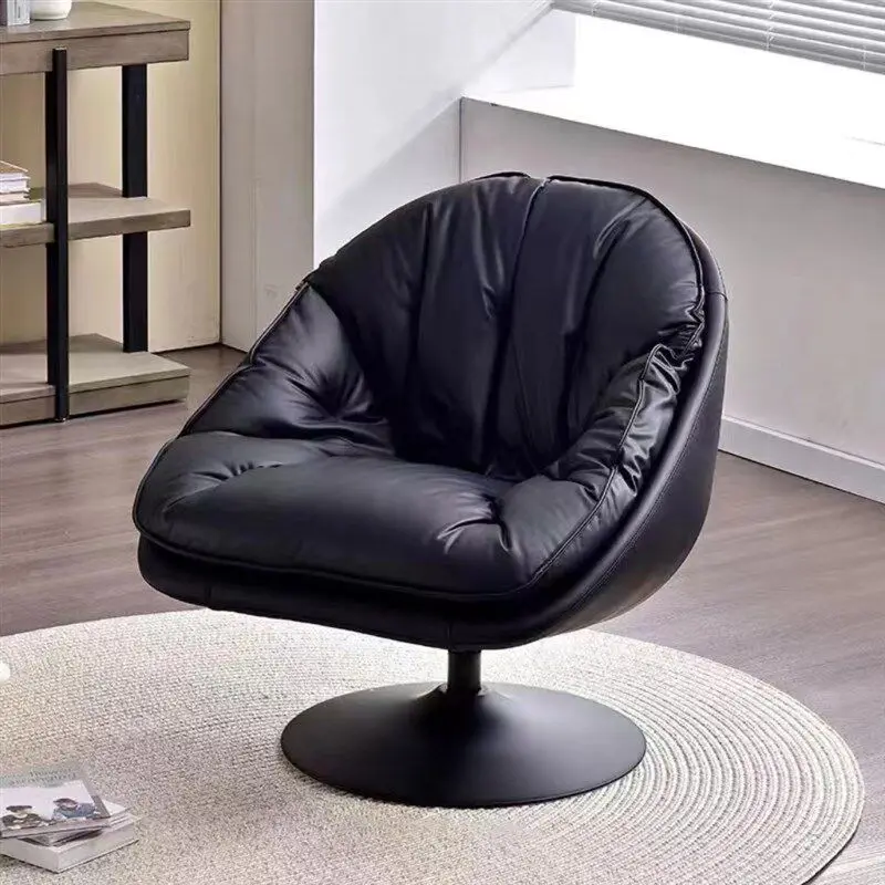 Revolving living room chair fashionable single sofa chair household balcony living room comfortable lazy leather sofa chair