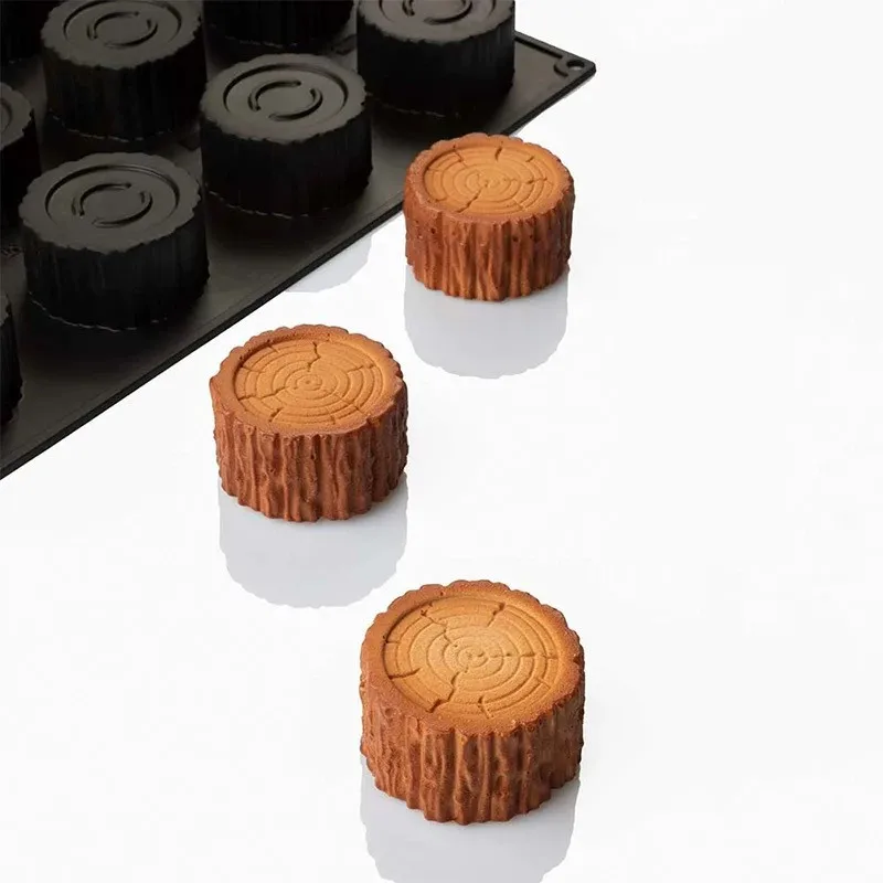 Neue Ankunft Stumpf Design Silikon Kuchen Form Französisch Mousse Foresta Kuchen Form Küche Dessert Zylindrischen Pudding Dekorieren Werkzeug