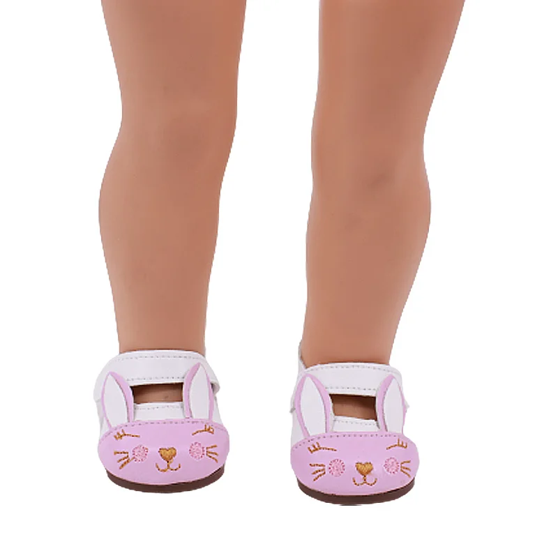 Doll Clothes Shoes 7Cm Panda Shape For 43Cm Baby & 18 inch American Dolls OG Girl\'s Accessories Cute Round Toe Shoes Baby Reborn