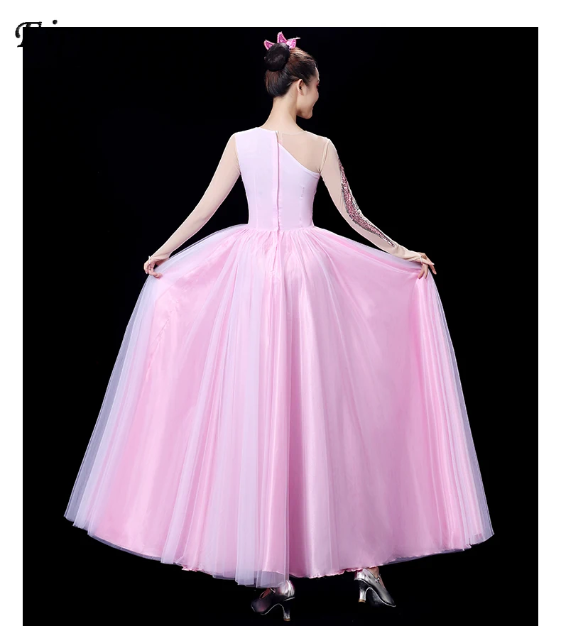 Opening Dance Large Swing Dress Costume atmosfera moderna da donna 720 gradi Dress Dance