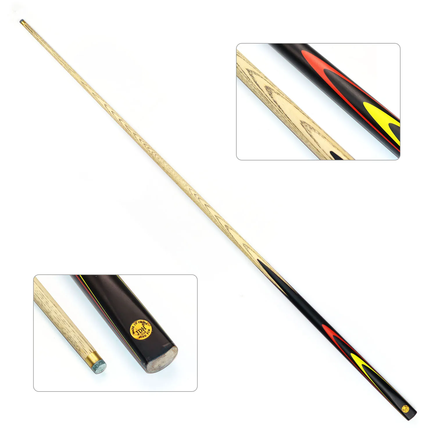 عصا سنوكر JDH بطول 1.2 متر مع عمود خشب الرماد للعب الأطفال/الأطفال، عصا سنوكر غير قياسية لعبة بلياردو صغيرة