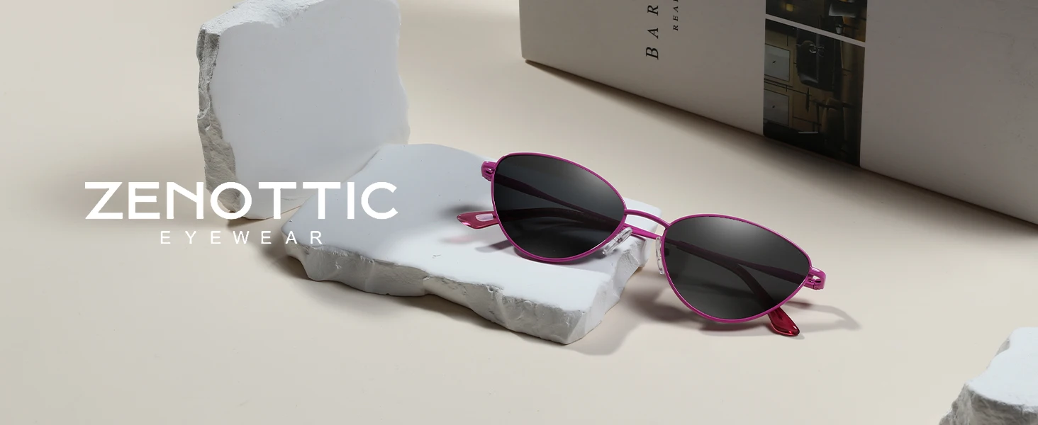ZENOTTIC Damenmode, kleine Katzenaugen-Sonnenbrille, modisch, schmaler Metallrahmen, polarisierte Sonnenbrille, UV-Schutz für Damen – Detail 10