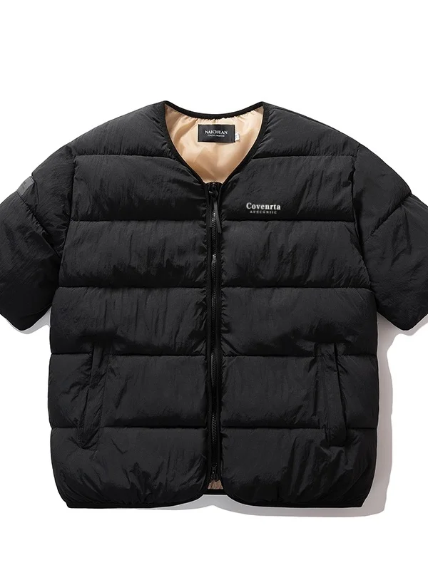 Couples Lightweight Loose Fit ort Sve Cotton Jaet Men's Faionable Urban Sle Warm Outerwear Polyester Fiber Fill