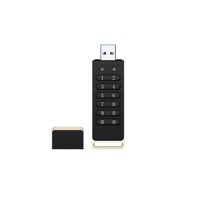 USB 3.0 Encrypted Flash Drive Keypad Lock Hardware Password Secure Memory Stick Black