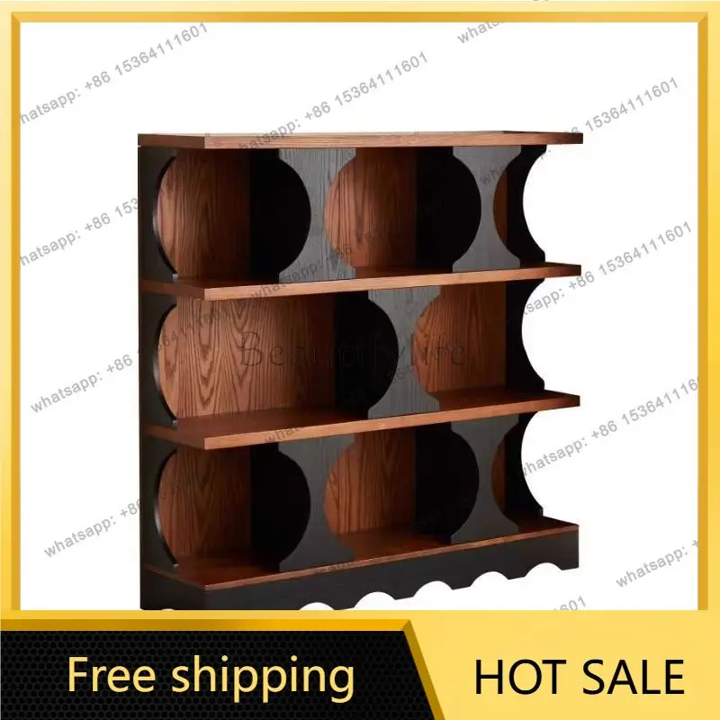LJY French antique bookcase small apartment household dining side cabinet retro locker