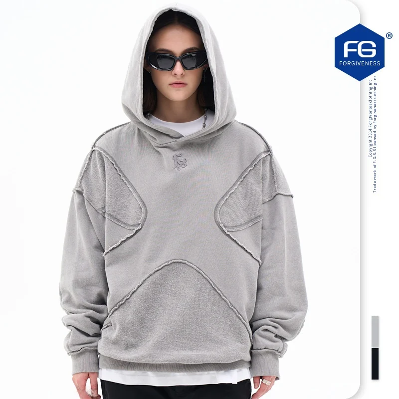 

Men's Hoodie Sweatirt Pure Color High Street Sle Autumn Winter New Arrival Individual Reversal Car Design Cotton Crewne