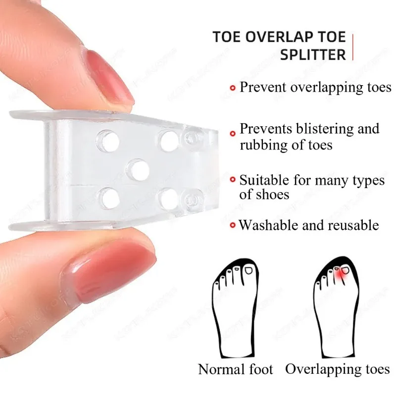 2Pcs=1Pair Soft Silicone Gel Big Toe Separator Hallux Valgus Orthotics Thumb overlapping toes Corrector Protector Foot Care Tool