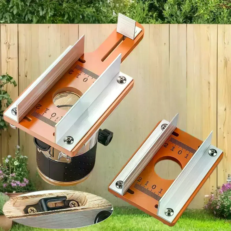 Router Slotting Locator, Slotted Base Bracket for Wood Milling Machine, Accurate Handheld Edge Trimmer.