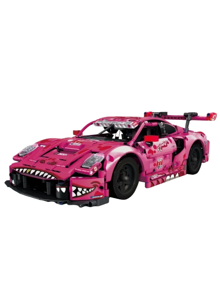 2026 populaire dinosaurusauto roze favoriete cadeau voor vrouwen bouwblok assemblagemodel grote set cadeau speelgoed mannelijke volwassene kerst cadeau
