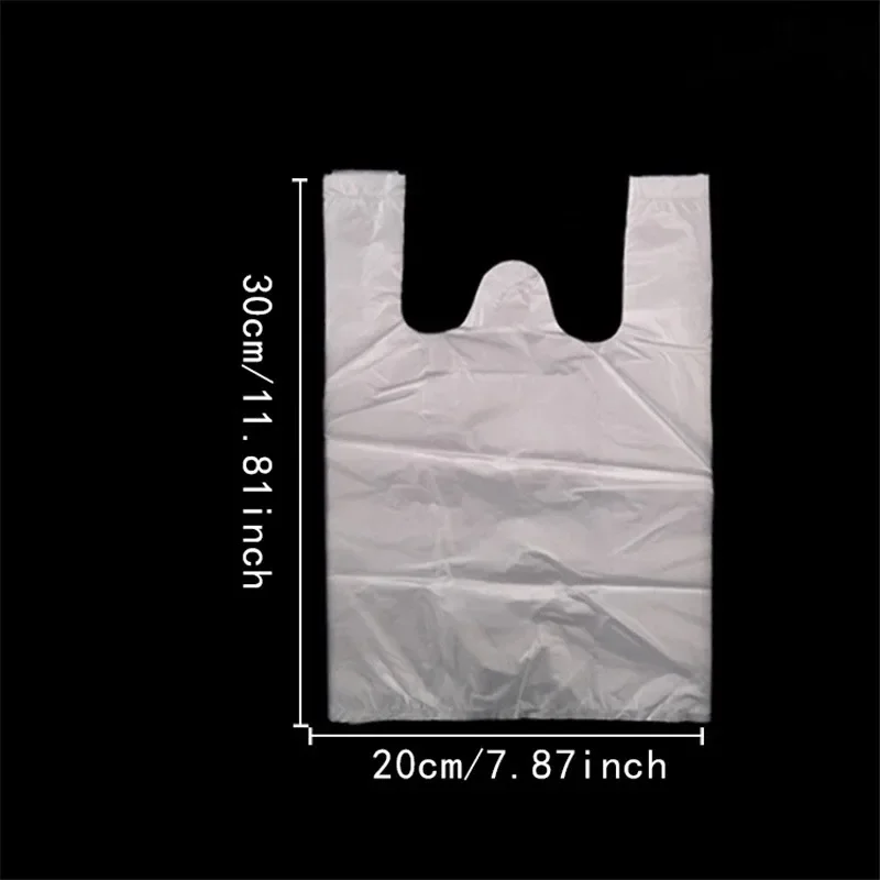 100er-Pack transparente Plastik-Einkaufstaschen mit Griffen, Supermarkt-Lebensmittelbeutel, Aufbewahrungstasche, Einkaufstasche – Detail 12