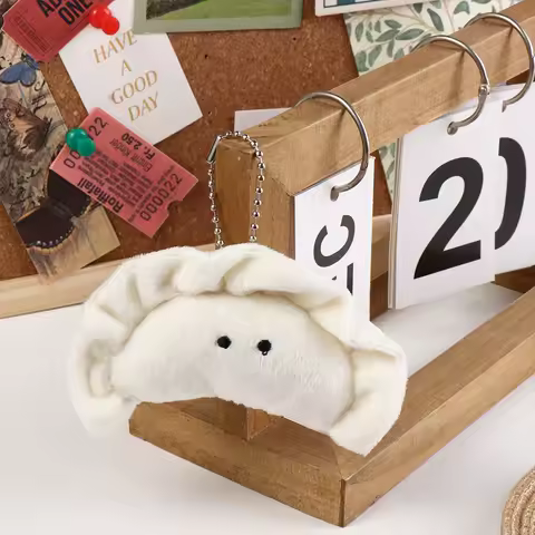 Funny Plush Dumpling Plush Keychains Soft Stuffed Cartoon Plush Keyring Cute Creative Dumpling Plush Pendant Students