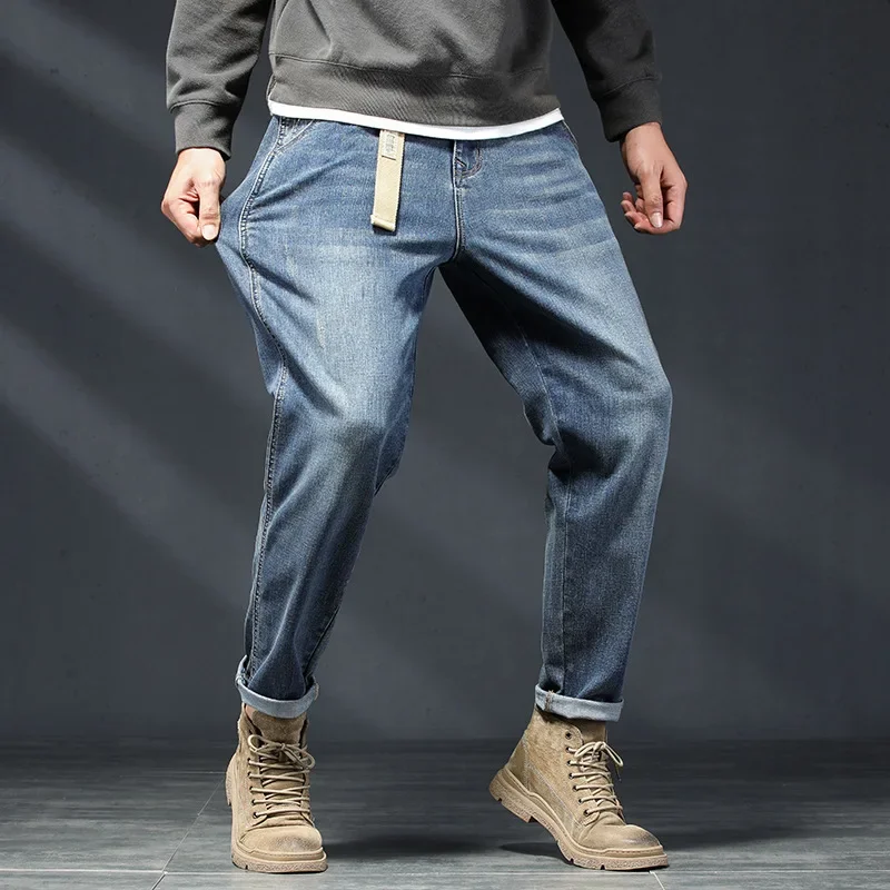 2024 New Winter Autumn Mens Cotton Casual Jeans for Men High Quality Male Pants