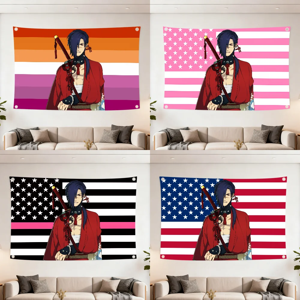 Koujaku DRAMAtical Murder Anime flag Decoration Outdoor Picnic Party Art Hanging Home Camping Party Banner Best sellers