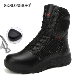 Outdoor Waterproof Safety Shoes Security Steel Toe Cap Men's Boots Working Steel Toe Anti-Smashing Men's Work Boots Size 47