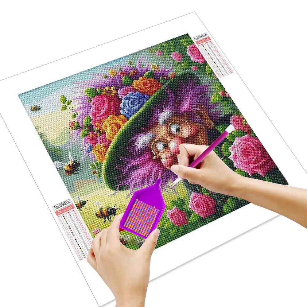 HUACAN Grandma Flower DIY Diamond Art Painting Kits New 2025 Mosaic Embroidery Set Home Decor Gift Accessories