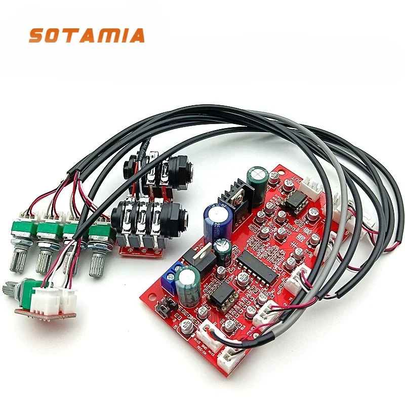 

SOTAMIA Karaoke Microphone Reverb Pre-amplifierAudio Board CD2399 Dynamic Electret Microphone Head Preamp for Power Amplifiers