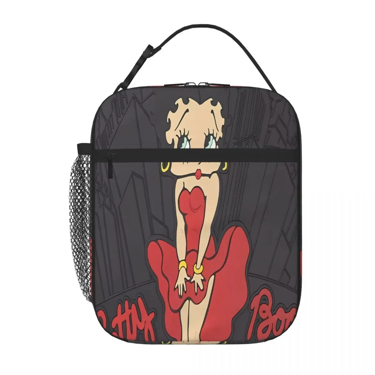 Bestselling 3D Print Boop Bettys Single Layer Insulated Lunch Bag Office Lunch Cooler Tote