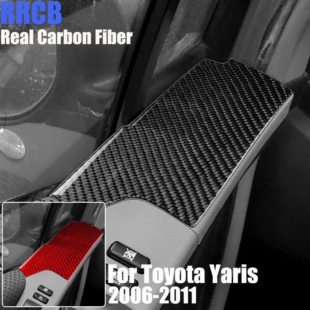 

Real Carbon Fiber Car Accessories Door Armrest Panel Trim Cover Soft Sticker For Toyota Yaris 2006 2007 2008 2009 2010 2011
