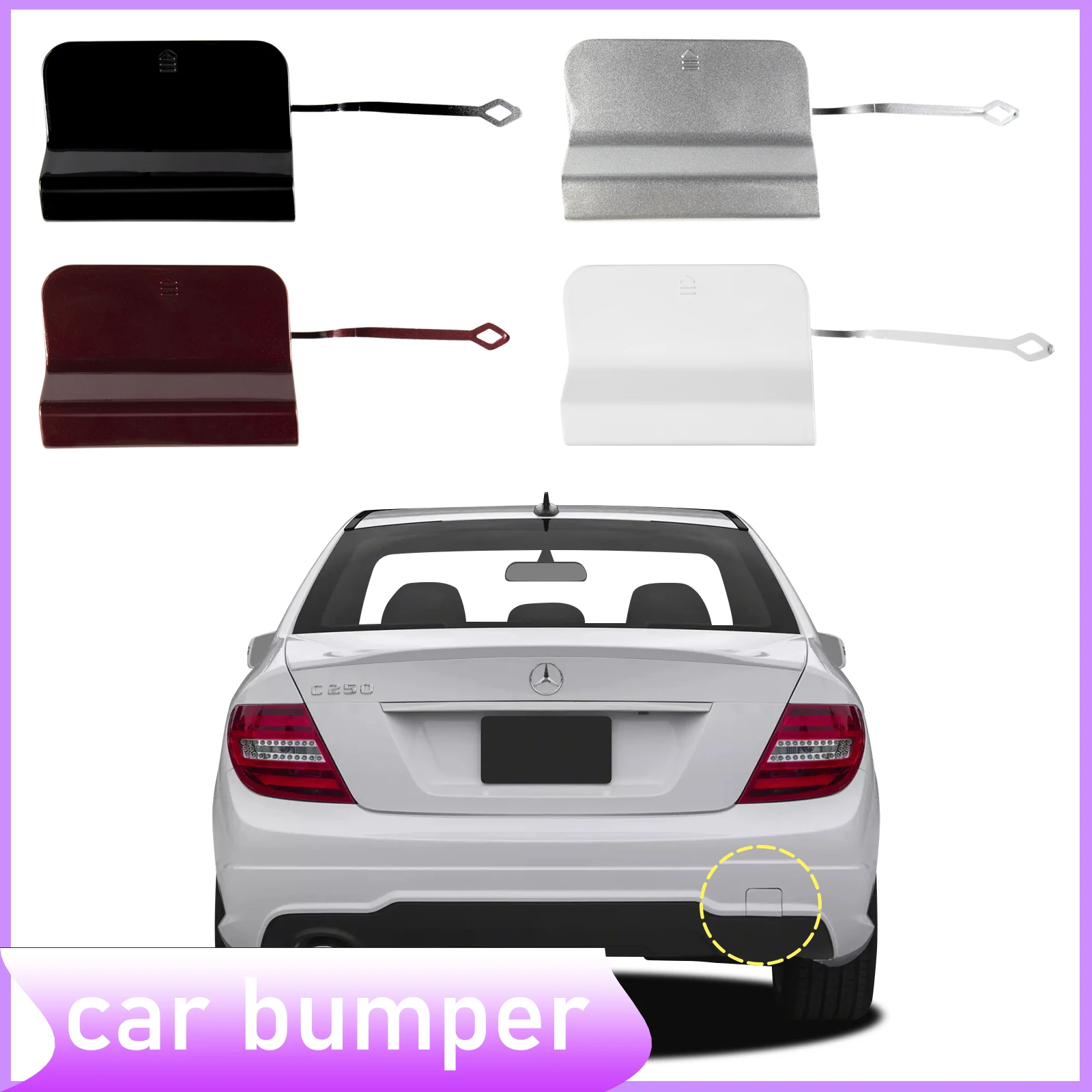 

Rear Bumper Tow Hook Cap Towing Eye Cover For Mercedes Benz C Class W204 FL AMG Line Sedan 2011-2014 A2048856223 Trailer Cover