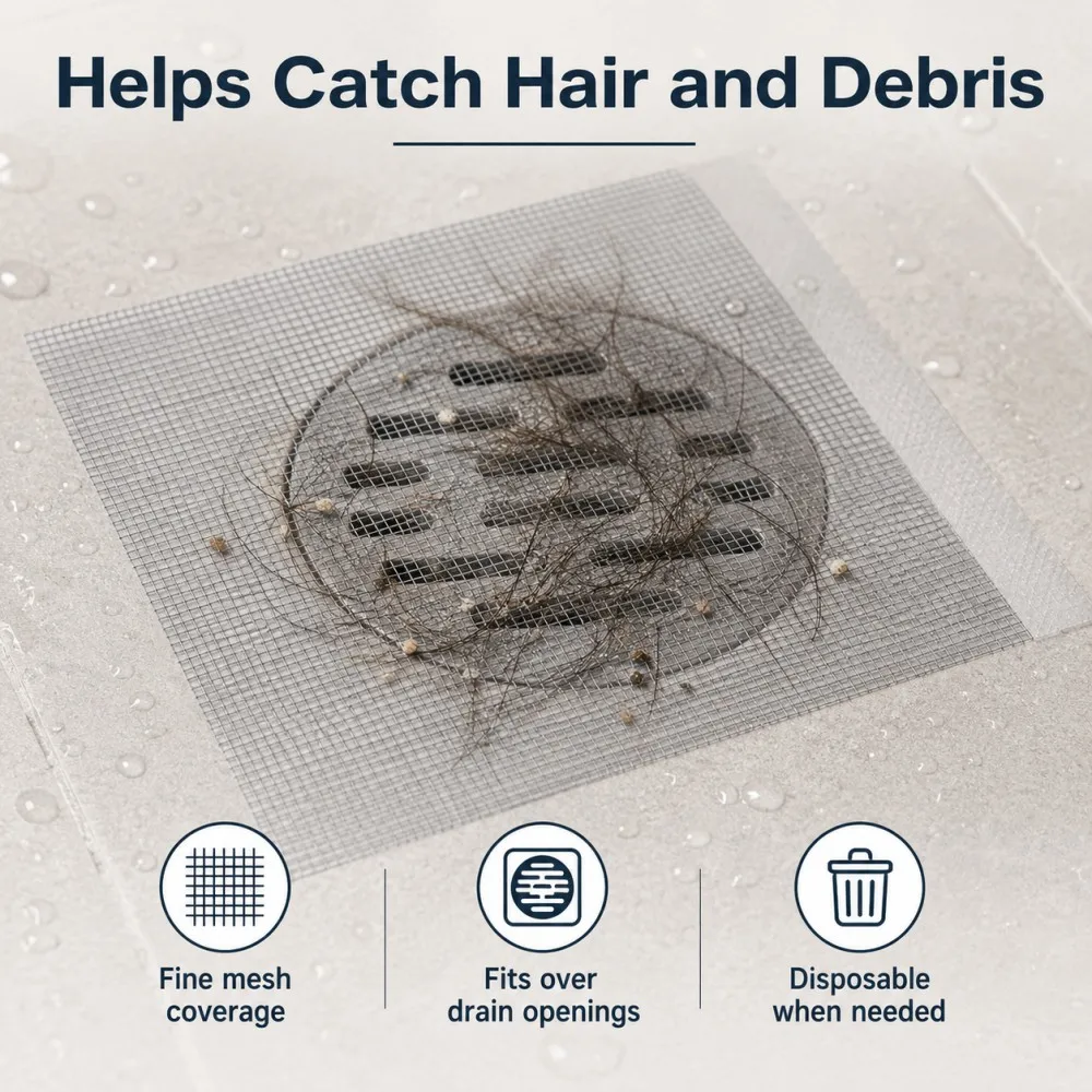 5/10m Bathroom Floor Drain Cover Fine Mesh Hair Catcher Adhesive Drain Strainer Trim To Fit Shower Kitchen Sink Drain Filter