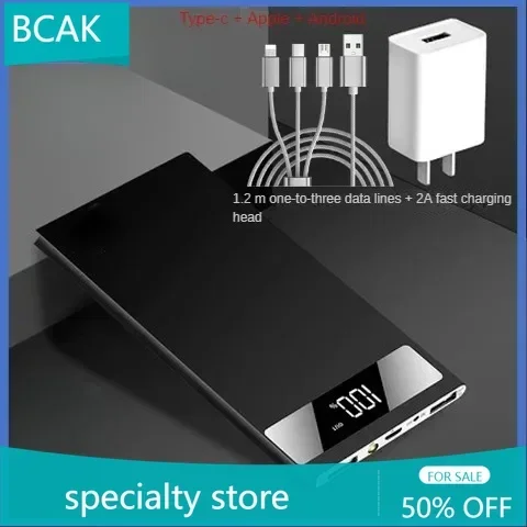 BCAK  Specialty Store Large Capacity Power Bank Rated 10000mAh  Android Ultra-thin Mobile Phone Universal Mobile  Power Bank