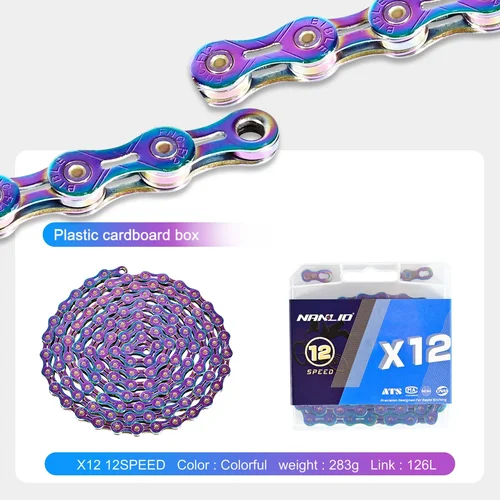 Imagen 2 del producto Nanlio-Cadena de velocidad Variable para bicicleta de montaña, accesorio de Ciclismo de alta calidad, X8, X9, X10, X11, X12, 116/126L