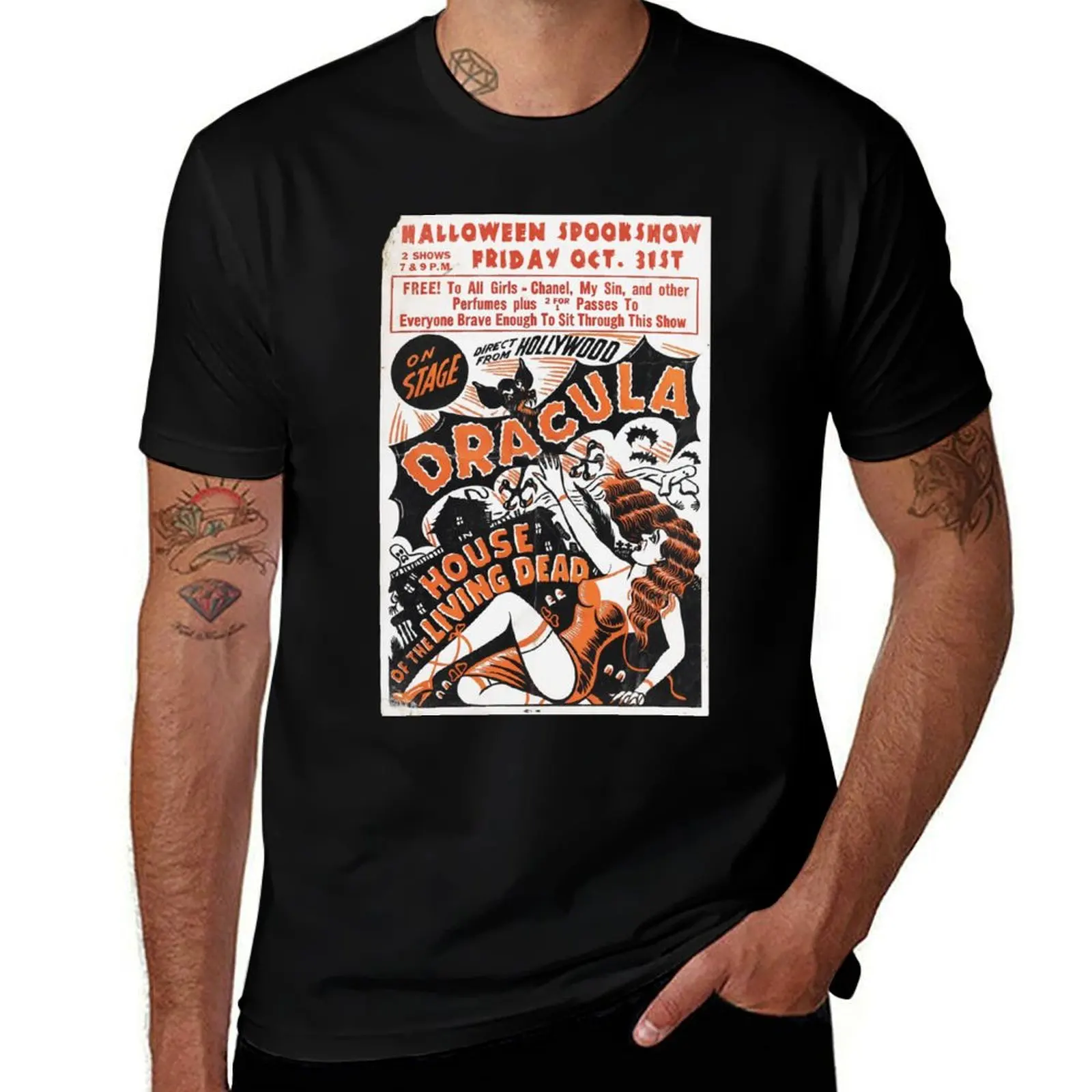 

Halloween Spookshow - Dracula, Living Dead T-Shirt street wear Louboutins T-shirts man t shirts for men cotton