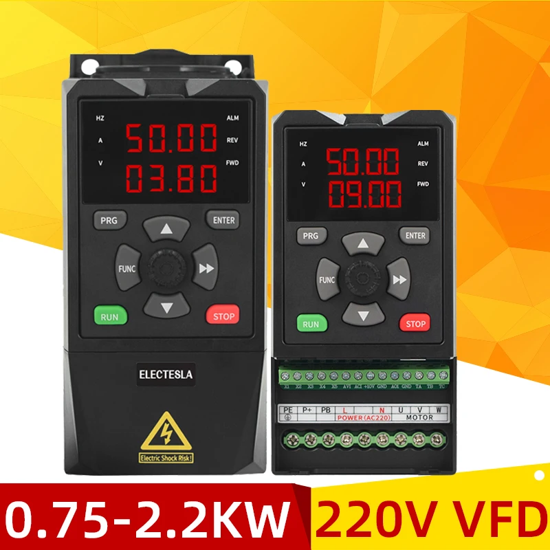 Variable Frequency Drive Converter inverter 220V 0.75KW 1.5KW 2.2KW VFD AC Motor Speed ​​​​​​Controller