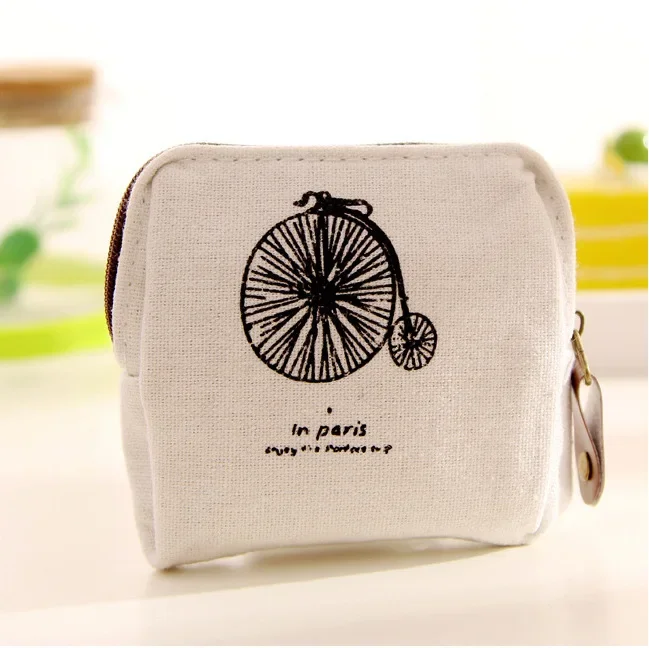 

Cute Wallet Women Fabric Key Coin Purse Simple Mini Coin Pouch Girl Zipper Canvas Card Key Money Earphone Bags for Girls