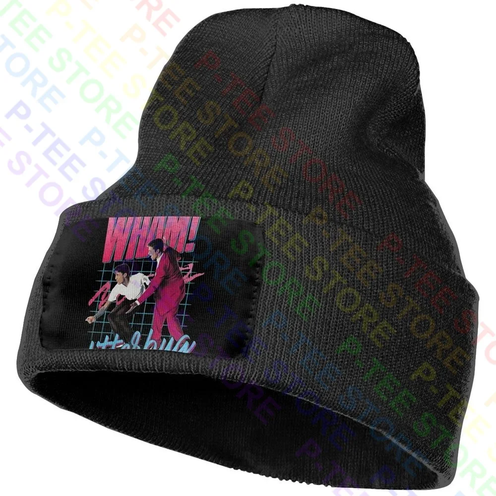 Wham George Michael Andrew Ridgeley Pop Rock Musical Duo Band Knitted Beanie Hat Beanies Cap Print Vintage