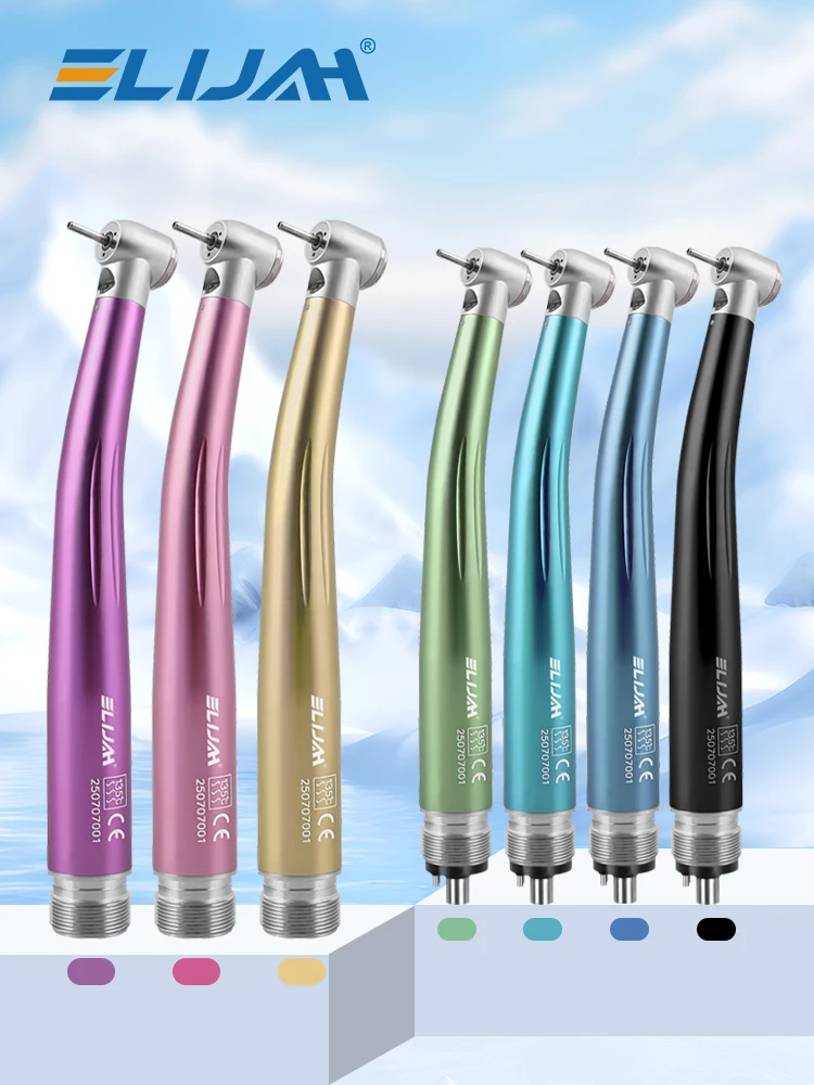 ELIJAH dentaire 2/4 trous LED pièce à main haute vitesse tête Standard simple pulvérisation d'eau bouton poussoir Turbine à Air Instrument de dentisterie