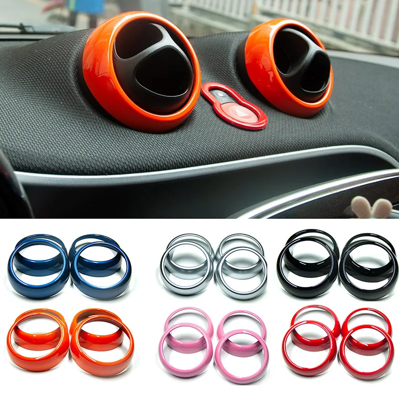 Dashboard Air Outlet Decoration Cover Protective Shell Car Stickers For Mercedes Smart 453 Fortwo Forfour Interior Accessories