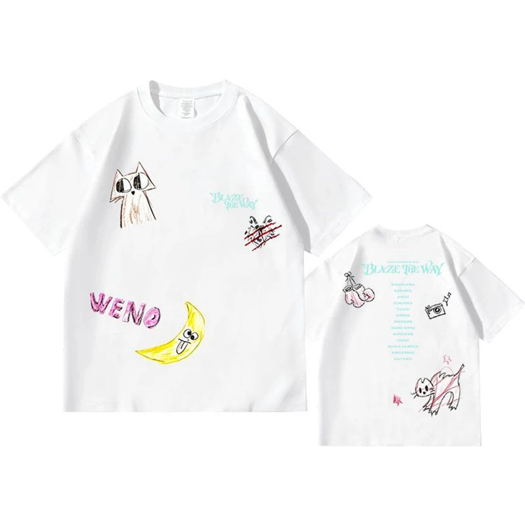 2026 Star Same T-shirt PHOTO BLAZETHEWAY Printe TShirt Kpop Stay in Shirt Pullovers Women Korean Style Summer Oversized Tshirt