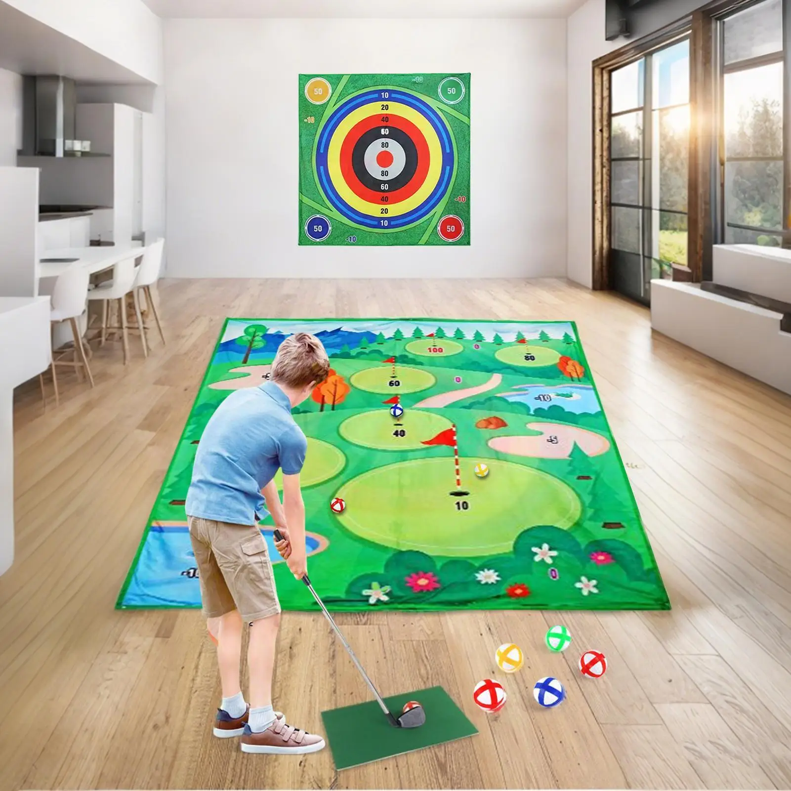 Golf Pad For Practice Sports Exercise Equipment Replaceable Golf Training Mat For Beginners Kids Indoor Outdoor Courtyard Home
