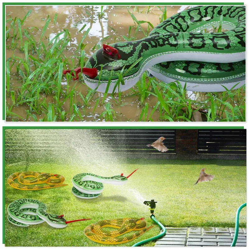 6PCS Inflatable Boa Tricky Toys For False Inflatable Snakes For Garden Props To Scare Birds Squirrels