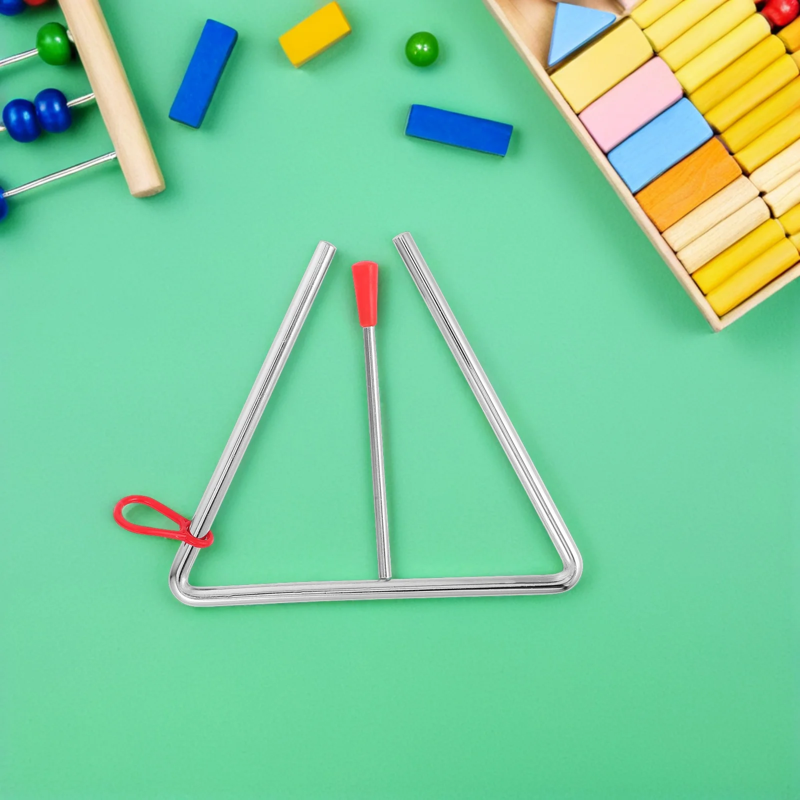 

1 set 1 Set Steel Musical Triangle Percussion Instrument For Durable Long-Lasting Early Education Rhythm Learning