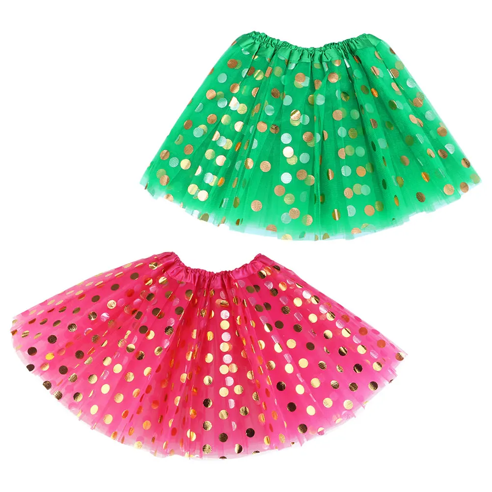 

2Pcs Bronzed Short Dress Skirt Tulle Skirt European Style Child Nylon Mesh Party Tutu Toddler Kawaii Girls Skirts