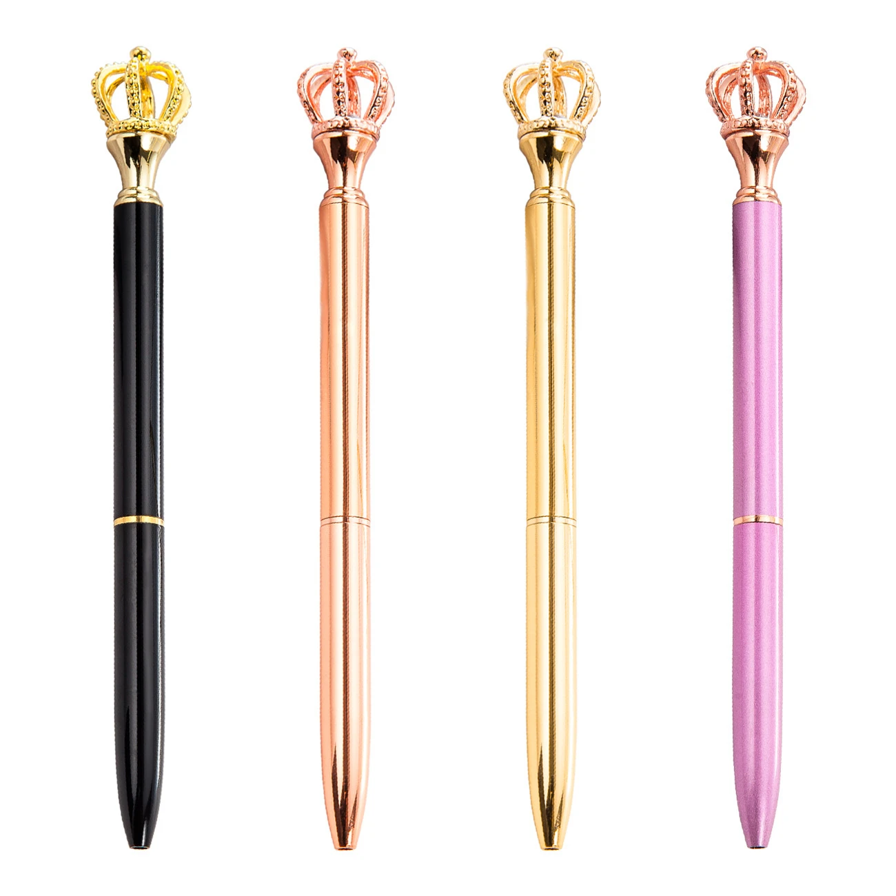 Ellen Brook 1PCS Creative Multicolor Dream Crown Ballpoint Pen Business Metal Office Rotate Pen School Stationery Office Supplie