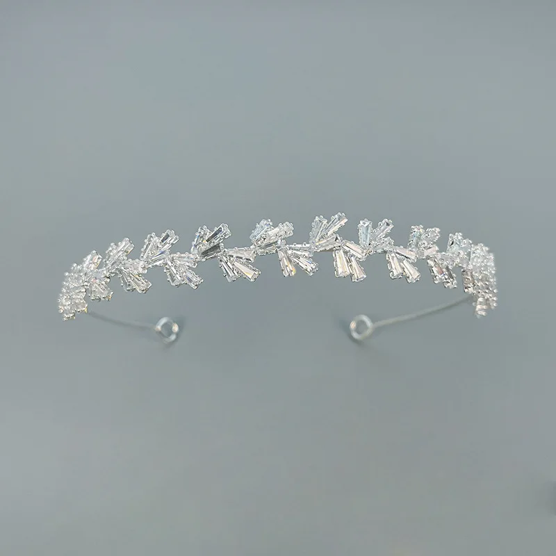 Bride Headband For Wedding Hair Jewelry Accessories Cubic Zirconia Bridal Tiaras Hairband Prom Party Headdress Crown For Women