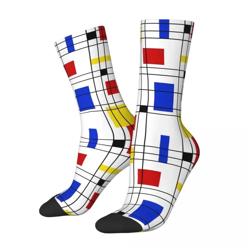 

Y2K Neo-Plasticism Men'S Women'S Casual Mondrian Abstract Geometric Art High Quality Middle Tube Socks Gifts